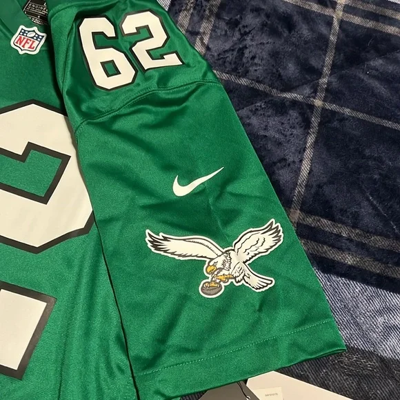 Philadelphia Eagles 🦅 #62 Jason Kelce Kelly Green On Field NFL Nike Jersey - Picture 8 of 11